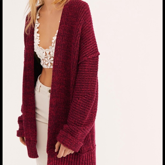 Free People High Hopes Cardi Sweater Plum Blossom